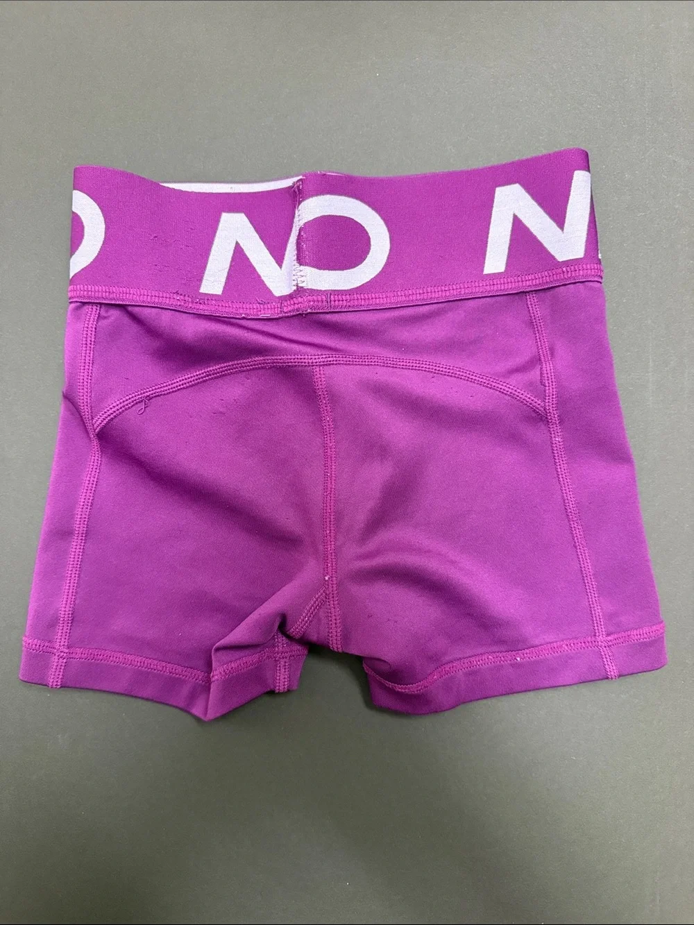 Nike Girls' Purple Logo Waistband Compression Shorts
